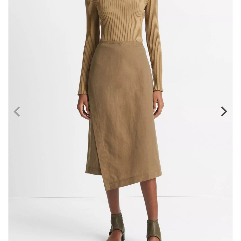 NWT vince utility paneled linen skirt